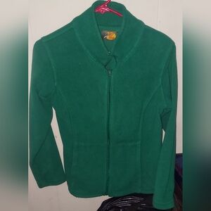 Bass Pro Shops Fleece Full Zip Front Jacket Womens Size Small Outdoors Green